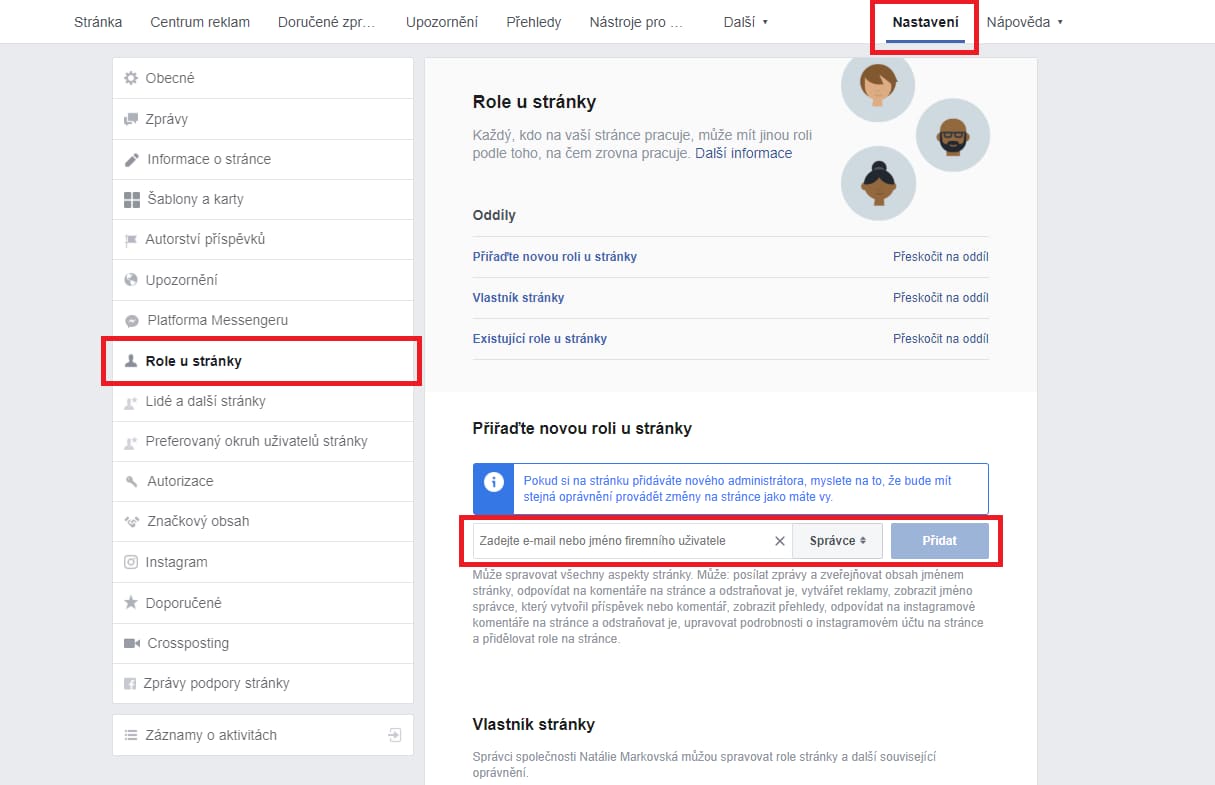 Jak přidat správcovství k facebookovému profilu