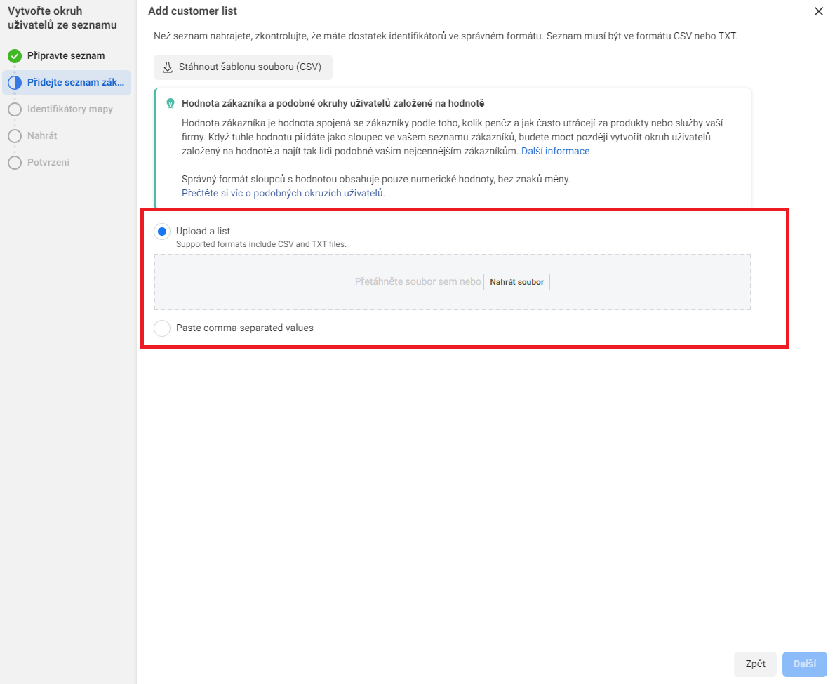 Jak si na Facebooku nastavit reklamu zacílenou na e-mailové kontakty?