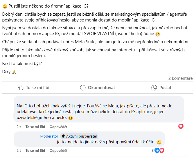 Je v dnešní době normální pouštět někoho k sobě do aplikace na Instagram?