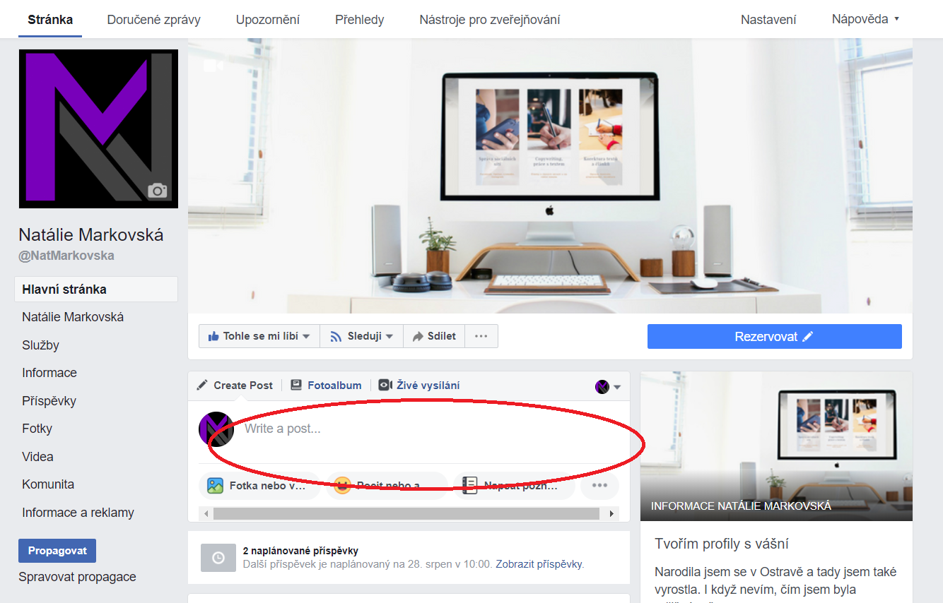 Plánování příspěvků na Facebooku