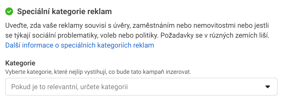 Speciální kategorie reklam na Facebooku: Co to je?